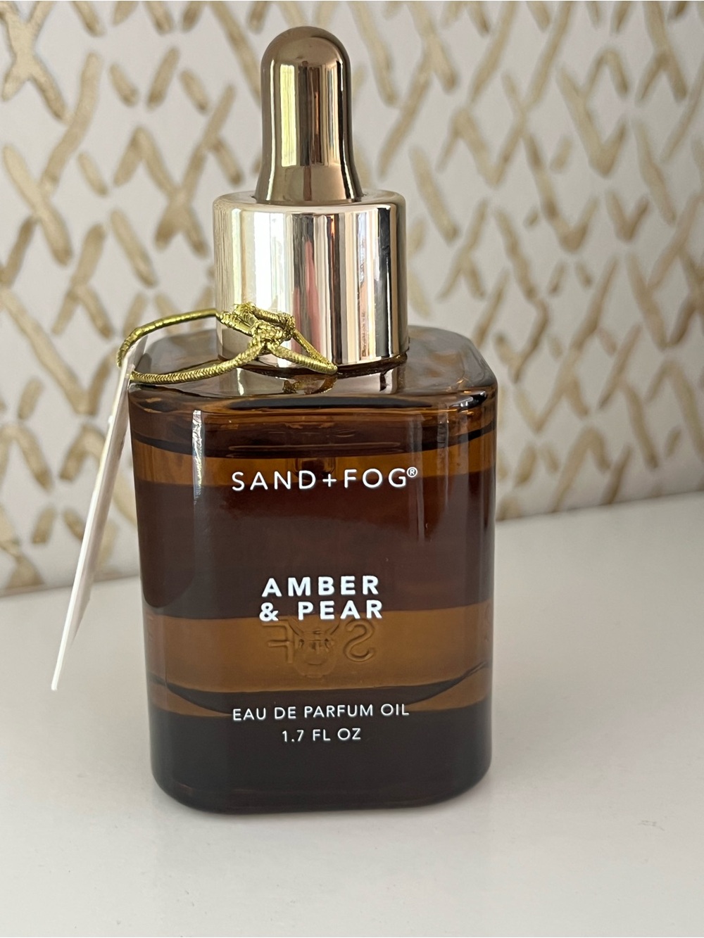 SAND + FOG AMBER & PEAR PERFUME OIL DROPPER - 1.7 OZ - NEW